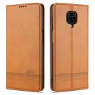 For Xiaomi Redmi Note 9 Pro / Note 9s AZNS Magnetic Calf Texture Horizontal Flip Leather Case with Card Slots & Holder & Wallet(Light Brown) - 1