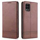 For Xiaomi Mi 10 Lite AZNS Magnetic Calf Texture Horizontal Flip Leather Case with Card Slots & Holder & Wallet(Dark Brown) - 1