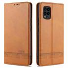 For Xiaomi Mi 10 Lite AZNS Magnetic Calf Texture Horizontal Flip Leather Case with Card Slots & Holder & Wallet(Light Brown) - 1