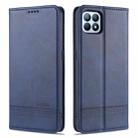 For OPPO Reno4 SE AZNS Magnetic Calf Texture Horizontal Flip Leather Case with Card Slots & Holder & Wallet(Dark Blue) - 1