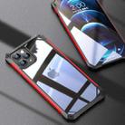 For iPhone 11 Pro Max iPaky TPU + Leather Frame + PC Transparent Cover Case (Red) - 1