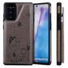 Cat Bee Embossing Pattern Shockproof Protective Case with Card Slots & Photo Frame For Samsung Galaxy Note20(Grey) - 1