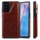Cat Bee Embossing Pattern Shockproof Protective Case with Card Slots & Photo Frame For Samsung Galaxy Note20(Brown) - 1