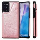Cat Bee Embossing Pattern Shockproof Protective Case with Card Slots & Photo Frame For Samsung Galaxy Note20(Rose Gold) - 1