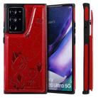 Cat Bee Embossing Pattern Shockproof Protective Case with Card Slots & Photo Frame For Samsung Galaxy Note20 Ultra(Red) - 1