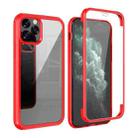 For iPhone 11 Pro Double-sided Plastic Glass Protective Case (Red) - 1