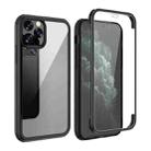 For iPhone 11 Pro Max Double-sided Plastic Glass Protective Case (Black) - 1