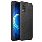 For Vivo V20 Litchi Texture TPU Shockproof Case(Black) - 1