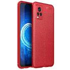 For Vivo V20 Litchi Texture TPU Shockproof Case(Red) - 1