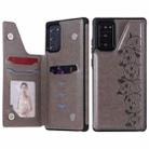 Six Cats Embossing Pattern Protective Case with Holder & Card Slots & Photo Frame For Samsung Galaxy Note20(Grey) - 1