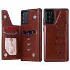 Six Cats Embossing Pattern Protective Case with Holder & Card Slots & Photo Frame For Samsung Galaxy Note20(Brown) - 1