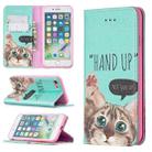 Colored Drawing Pattern Invisible Magnetic Horizontal Flip PU Leather Case with Holder & Card Slots & Wallet For iPhone 8 & 7(Cat) - 1