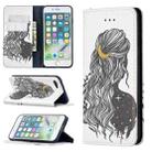 Colored Drawing Pattern Invisible Magnetic Horizontal Flip PU Leather Case with Holder & Card Slots & Wallet For iPhone 8 & 7(Girl) - 1