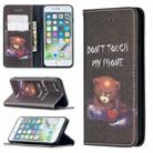 Colored Drawing Pattern Invisible Magnetic Horizontal Flip PU Leather Case with Holder & Card Slots & Wallet For iPhone 8 & 7(Bear) - 1