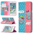 Colored Drawing Pattern Invisible Magnetic Horizontal Flip PU Leather Case with Holder & Card Slots & Wallet For iPhone 8 & 7(Elephant) - 1