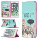 Colored Drawing Pattern Invisible Magnetic Horizontal Flip PU Leather Case with Holder & Card Slots & Wallet For iPhone 8 Plus & 7 Plus(Cat) - 1