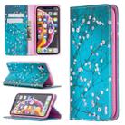 For iPhone XR Colored Drawing Pattern Invisible Magnetic Horizontal Flip PU Leather Case with Holder & Card Slots & Wallet(Plum Blossom) - 1