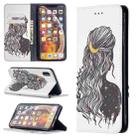 For iPhone XS Max Colored Drawing Pattern Invisible Magnetic Horizontal Flip PU Leather Case with Holder & Card Slots & Wallet(Girl) - 1