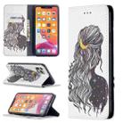 For iPhone 11 Pro Colored Drawing Pattern Invisible Magnetic Horizontal Flip PU Leather Case with Holder & Card Slots & Wallet (Girl) - 1