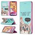 For iPhone 11 Pro Max Colored Drawing Pattern Invisible Magnetic Horizontal Flip PU Leather Case with Holder & Card Slots & Wallet (Cat) - 1