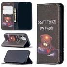 For iPhone 12 mini Colored Drawing Pattern Invisible Magnetic Horizontal Flip PU Leather Case with Holder & Card Slots & Wallet (Bear) - 1