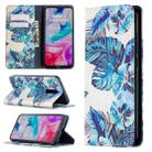 For Xiaomi Redmi 8 Colored Drawing Pattern Invisible Magnetic Horizontal Flip PU Leather Case with Holder & Card Slots & Wallet(Blue Leaves) - 1