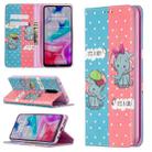 For Xiaomi Redmi 8 Colored Drawing Pattern Invisible Magnetic Horizontal Flip PU Leather Case with Holder & Card Slots & Wallet(Elephant) - 1