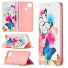 For Xiaomi Redmi 9C Colored Drawing Pattern Invisible Magnetic Horizontal Flip PU Leather Case with Holder & Card Slots & Wallet(Two Butterflies) - 1