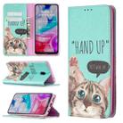 For Xiaomi Redmi 8A Colored Drawing Pattern Invisible Magnetic Horizontal Flip PU Leather Case with Holder & Card Slots & Wallet(Cat) - 1