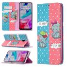 For Xiaomi Redmi 8A Colored Drawing Pattern Invisible Magnetic Horizontal Flip PU Leather Case with Holder & Card Slots & Wallet(Elephant) - 1