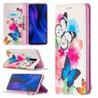 For Xiaomi Redmi 9 Colored Drawing Pattern Invisible Magnetic Horizontal Flip PU Leather Case with Holder & Card Slots & Wallet(Two Butterflies) - 1