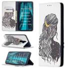 For Xiaomi Redmi Note 8 Pro Colored Drawing Pattern Invisible Magnetic Horizontal Flip PU Leather Case with Holder & Card Slots & Wallet(Girl) - 1