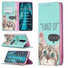 For Xiaomi Redmi Note 8 Pro Colored Drawing Pattern Invisible Magnetic Horizontal Flip PU Leather Case with Holder & Card Slots & Wallet(Cat) - 1