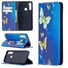 For Xiaomi Redmi Note 8T Colored Drawing Pattern Invisible Magnetic Horizontal Flip PU Leather Case with Holder & Card Slots & Wallet(Gold Butterflies) - 1