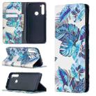 For Xiaomi Redmi Note 8T Colored Drawing Pattern Invisible Magnetic Horizontal Flip PU Leather Case with Holder & Card Slots & Wallet(Blue Leaves) - 1