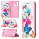 For Xiaomi Redmi Note 8T Colored Drawing Pattern Invisible Magnetic Horizontal Flip PU Leather Case with Holder & Card Slots & Wallet(Two Butterflies) - 1