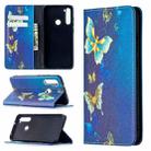 For Xiaomi Redmi Note 8 Colored Drawing Pattern Invisible Magnetic Horizontal Flip PU Leather Case with Holder & Card Slots & Wallet(Gold Butterflies) - 1