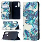 For Xiaomi Redmi Note 8 Colored Drawing Pattern Invisible Magnetic Horizontal Flip PU Leather Case with Holder & Card Slots & Wallet(Blue Leaves) - 1