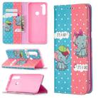 For Xiaomi Redmi Note 8 Colored Drawing Pattern Invisible Magnetic Horizontal Flip PU Leather Case with Holder & Card Slots & Wallet(Elephant) - 1