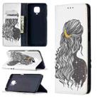 For Xiaomi Redmi Note 9 Pro Colored Drawing Pattern Invisible Magnetic Horizontal Flip PU Leather Case with Holder & Card Slots & Wallet(Girl) - 1