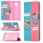 For Xiaomi Redmi Note 9 Pro Colored Drawing Pattern Invisible Magnetic Horizontal Flip PU Leather Case with Holder & Card Slots & Wallet(Elephant) - 1