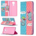 For Xiaomi Redmi Note 9 Colored Drawing Pattern Invisible Magnetic Horizontal Flip PU Leather Case with Holder & Card Slots & Wallet(Elephant) - 1