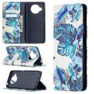 For Xiaomi Mi 10T Lite Colored Drawing Pattern Invisible Magnetic Horizontal Flip PU Leather Case with Holder & Card Slots & Wallet(Blue Leaves) - 1