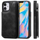 For iPhone 12 mini Shockproof Calf Texture Protective Case with Holder & Card Slots & Frame (Black) - 1