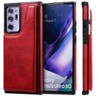 Shockproof Calf Texture Protective Case with Holder & Card Slots & Frame For Samsung Galaxy Note20 Ultra(Red) - 1