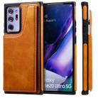 Shockproof Calf Texture Protective Case with Holder & Card Slots & Frame For Samsung Galaxy Note20 Ultra(Brown) - 1