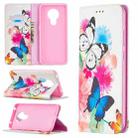 For Nokia 5.3 Colored Drawing Pattern Invisible Magnetic Horizontal Flip PU Leather Case with Holder & Card Slots & Wallet(Two Butterflies) - 1