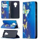 For Nokia 5.3 Colored Drawing Pattern Invisible Magnetic Horizontal Flip PU Leather Case with Holder & Card Slots & Wallet(Gold Butterflies) - 1