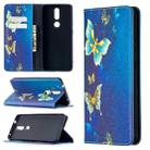 For Nokia 2.4 Colored Drawing Pattern Invisible Magnetic Horizontal Flip PU Leather Case with Holder & Card Slots & Wallet(Gold Butterflies) - 1
