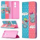 For Nokia 2.4 Colored Drawing Pattern Invisible Magnetic Horizontal Flip PU Leather Case with Holder & Card Slots & Wallet(Elephant) - 1